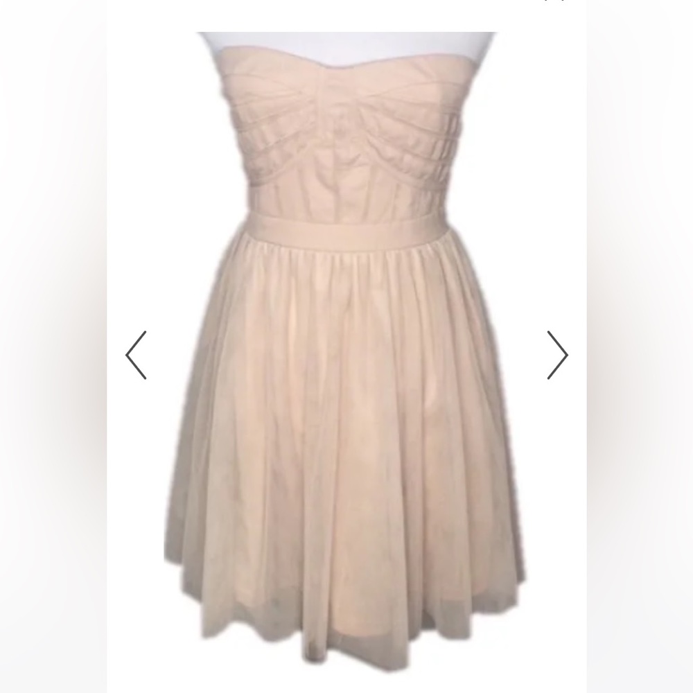 BCBGeneration StraplessTaupe Mini Lace Dress size M New